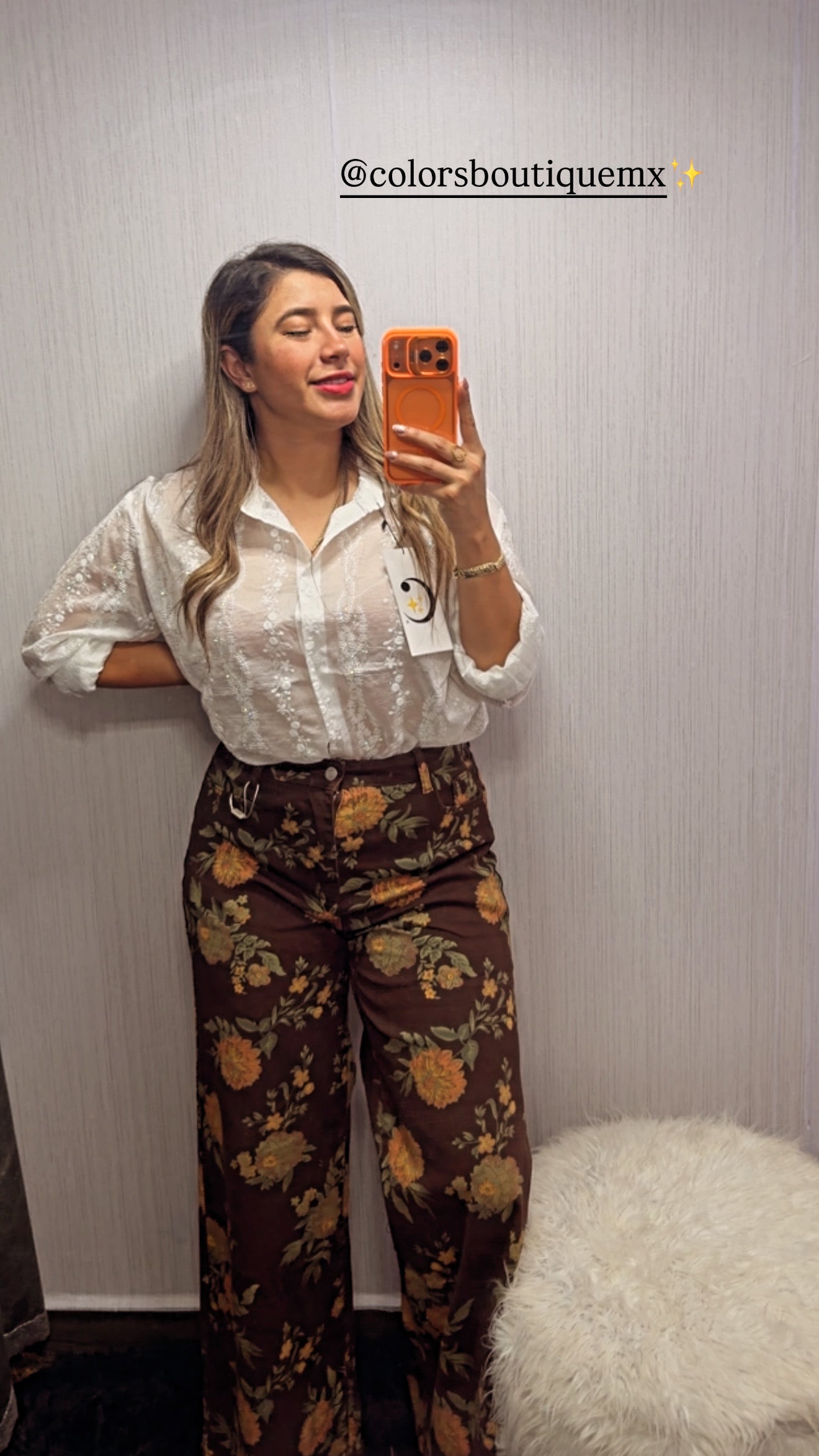 PANTALONES S,M,L FLORALES CAFÉ