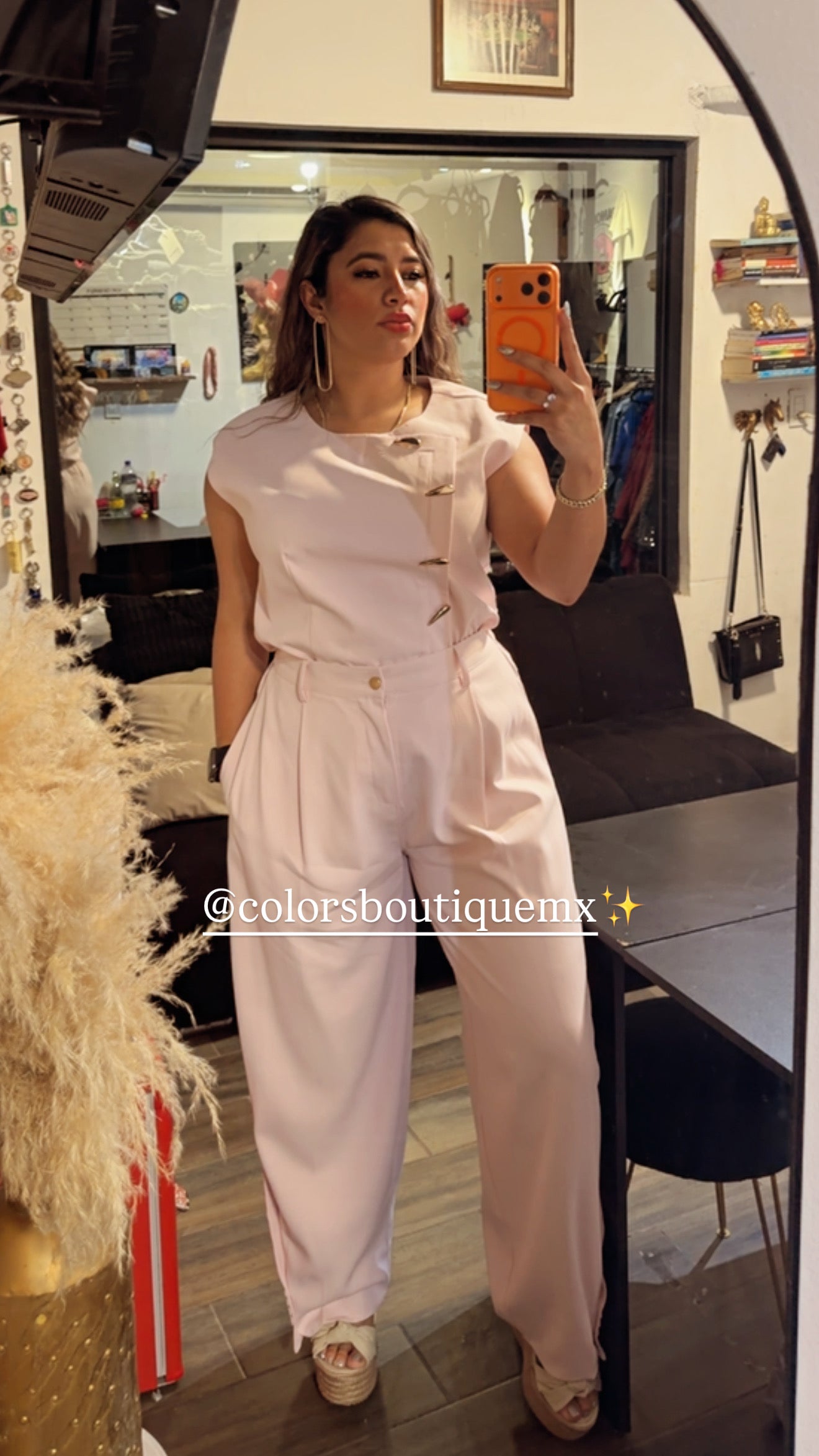 PANTALONES DE VESTIR CURVY ROSAS