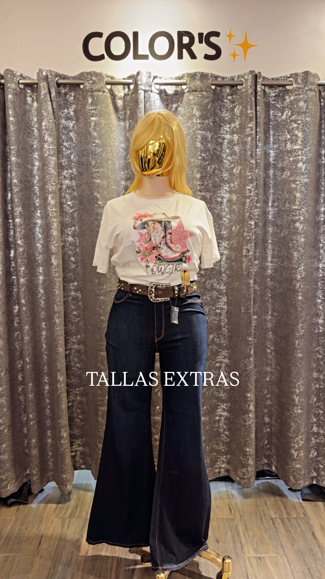 PANTALÓN DOBLE ACAMPANADO TALLAS GRANDES