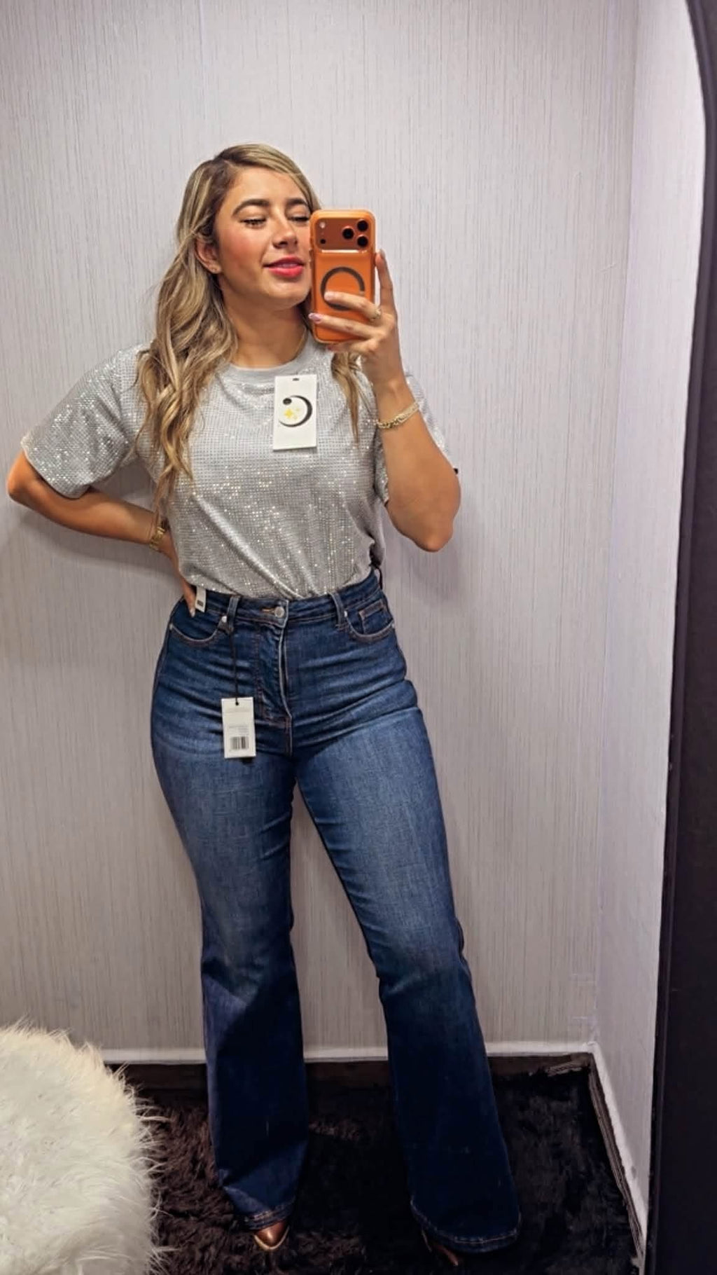 BLUSA DE BRILLOS TALLAS EXTRAS
