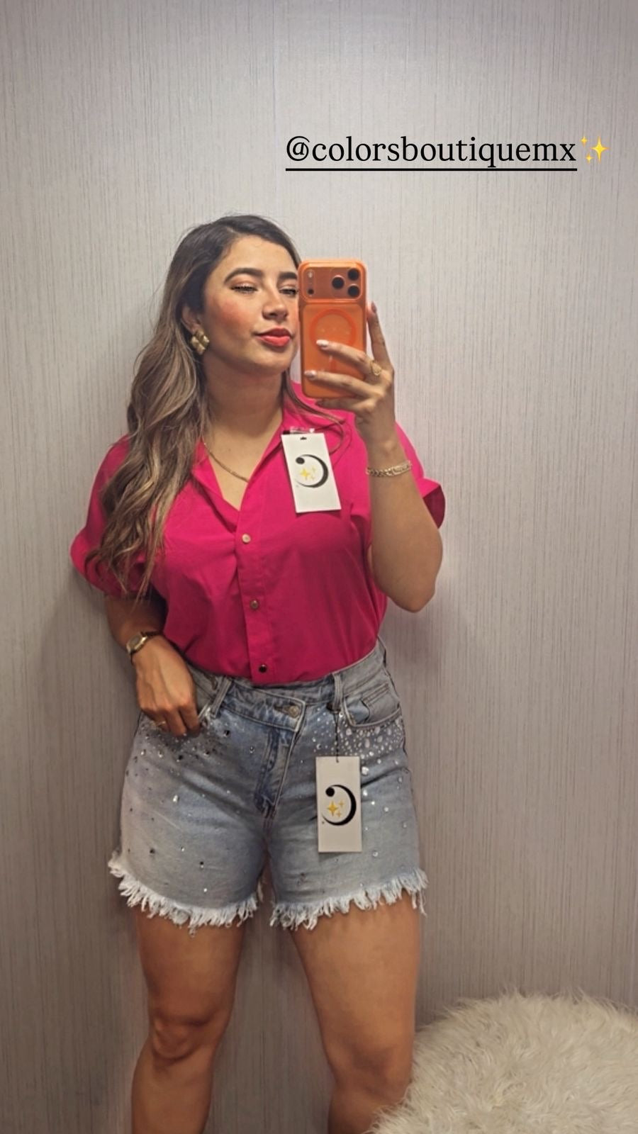 SHORT CON CRISTALES EN TALLAS REGULARES