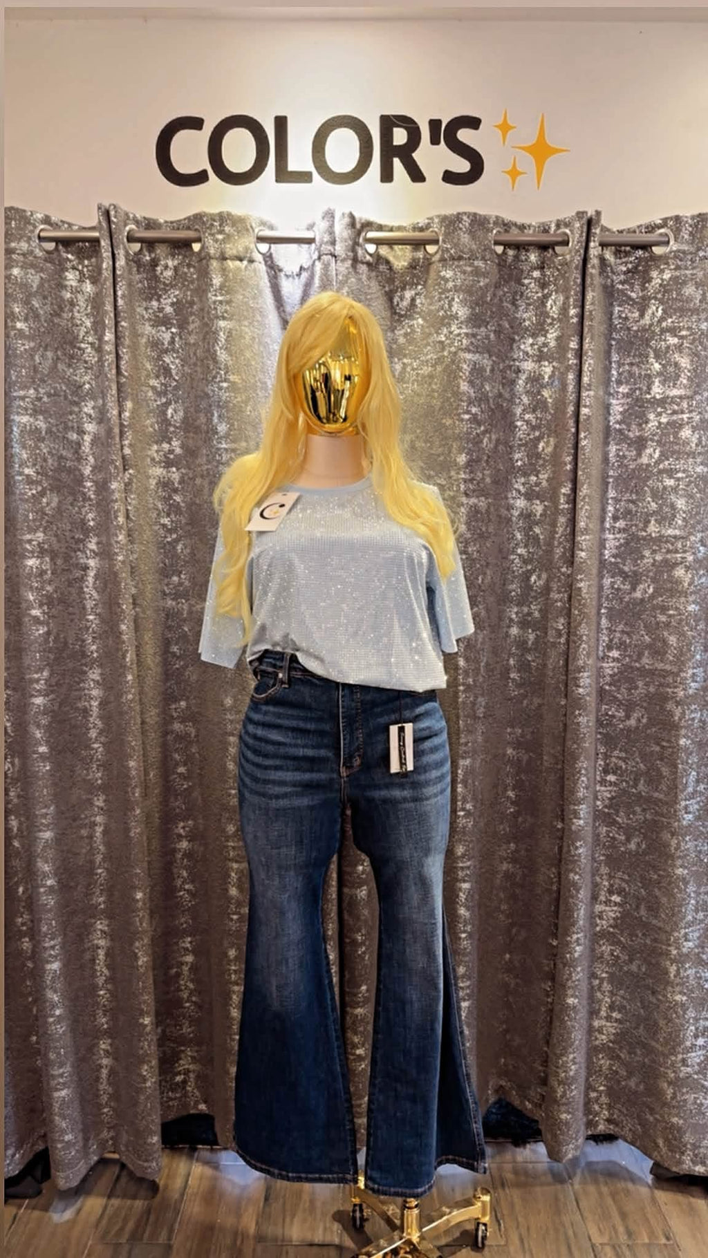 BLUSA DE BRILLOS TALLAS EXTRAS