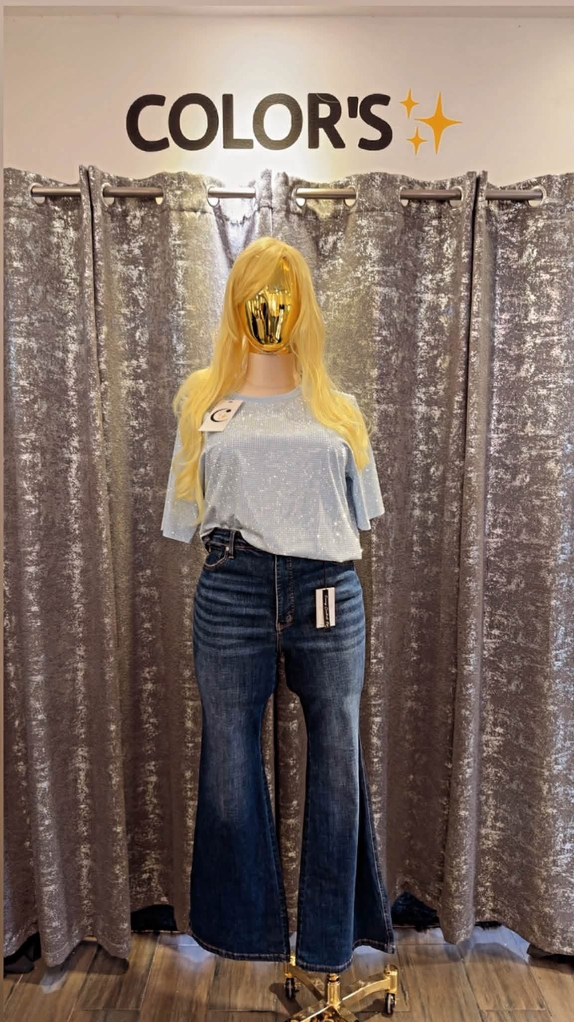 BLUSA DE BRILLOS TALLAS EXTRAS