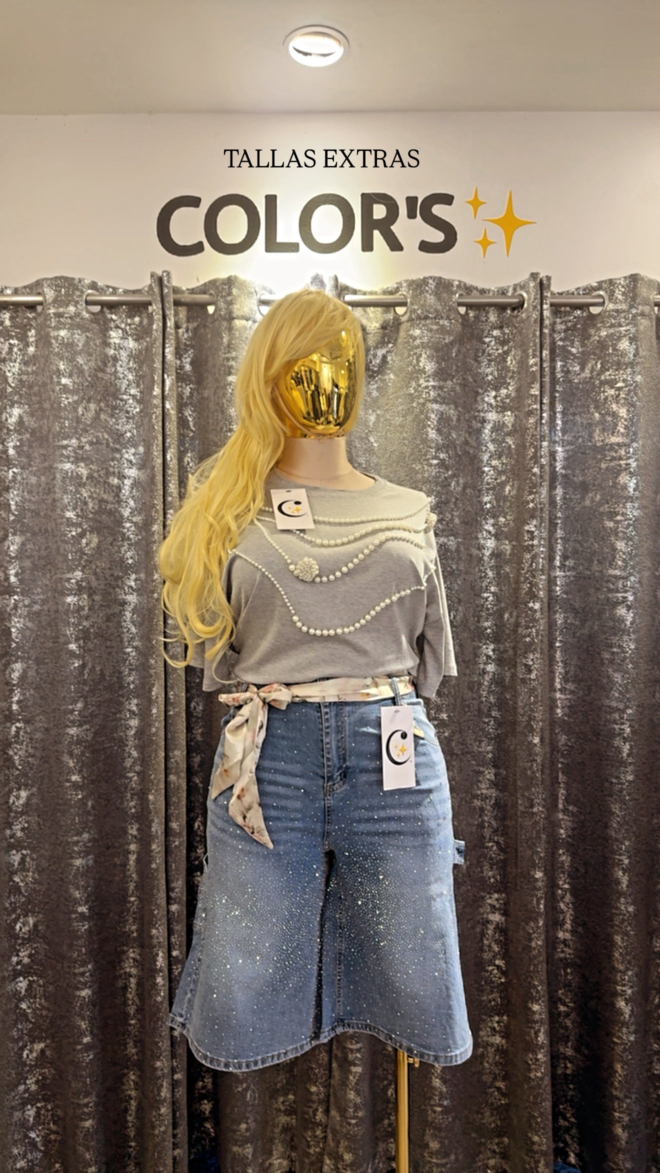 BLOUSE CURVY WITH PEARL DETAIL