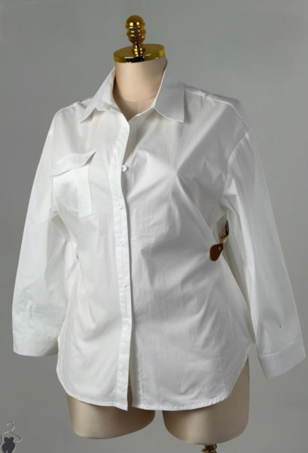 CAMISA DE MEZCLILLA PLUS EN VARIOS COLORES