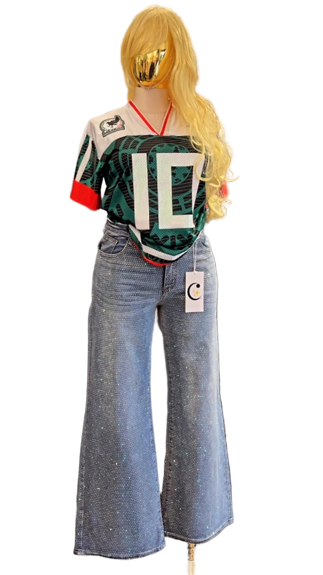 PANTALÓN CURVY FULL DE CRISTALES