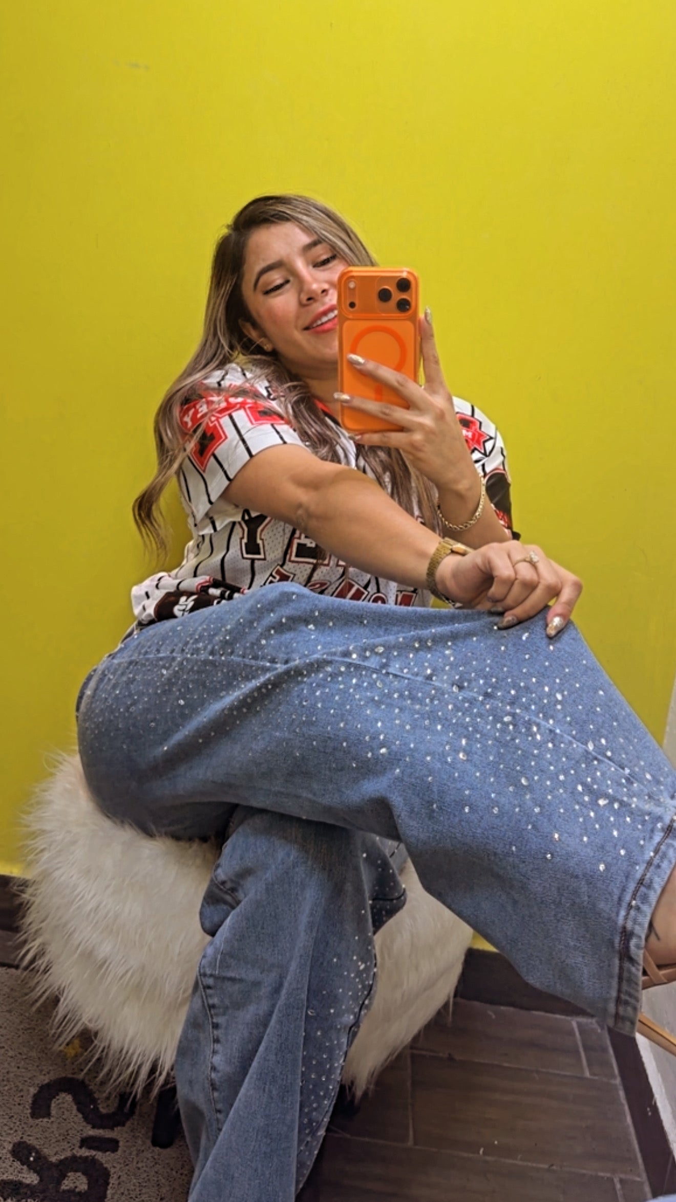 PANTALONES DE TALLAS GRANDES CON CRISTALES EN LOS LATERALES