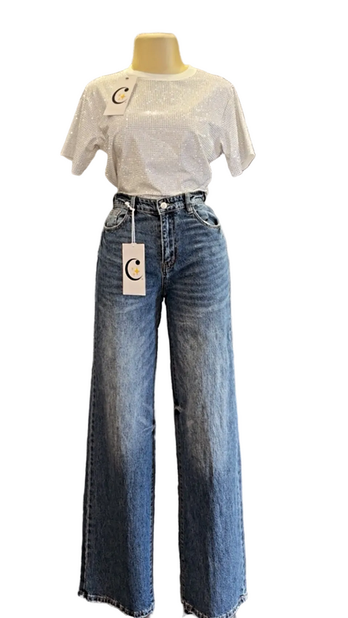 Blusa full brillos