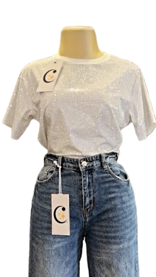 Blusa full brillos