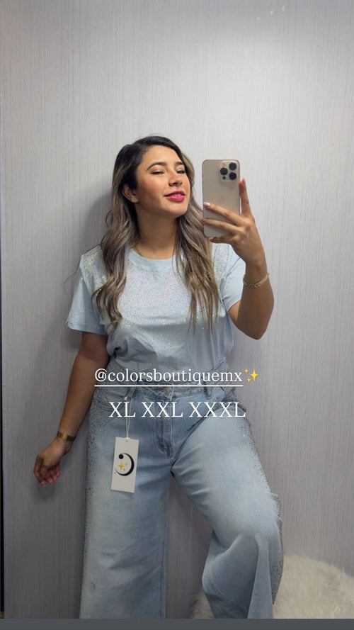 BLUSA CURVY CON BRILLOS