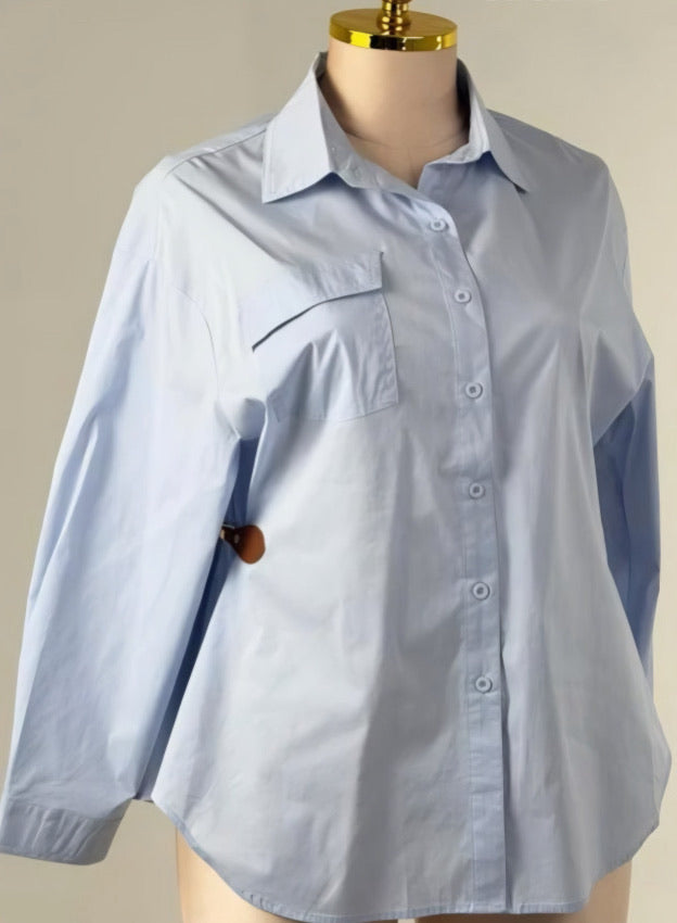 PLUS SIZE DENIM SHIRT IN MULTIPLE COLORS