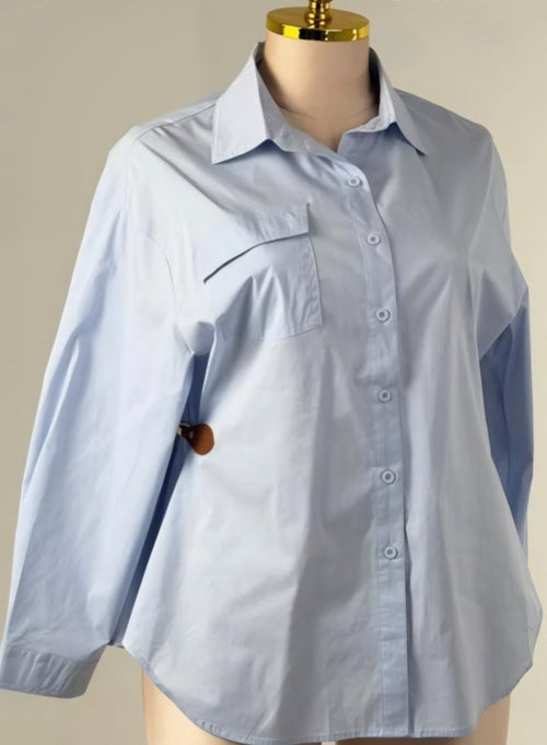 CAMISA DE MEZCLILLA PLUS EN VARIOS COLORES