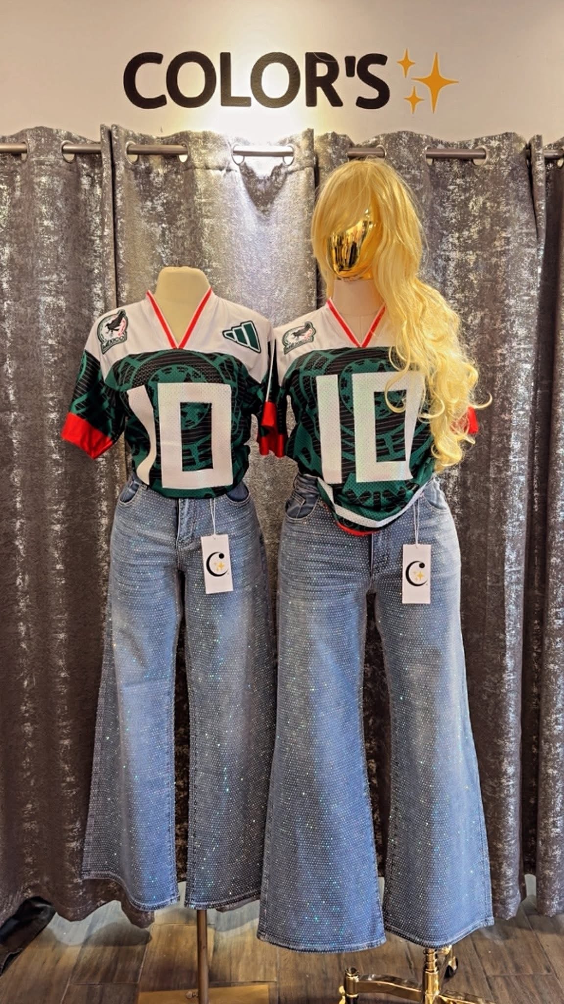 JEANS CON BRILLOS TALLAS REGULAR