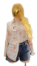 BLUSA TIPO CAMISA TALLAS GRANDES DISEÑO PALMERAS