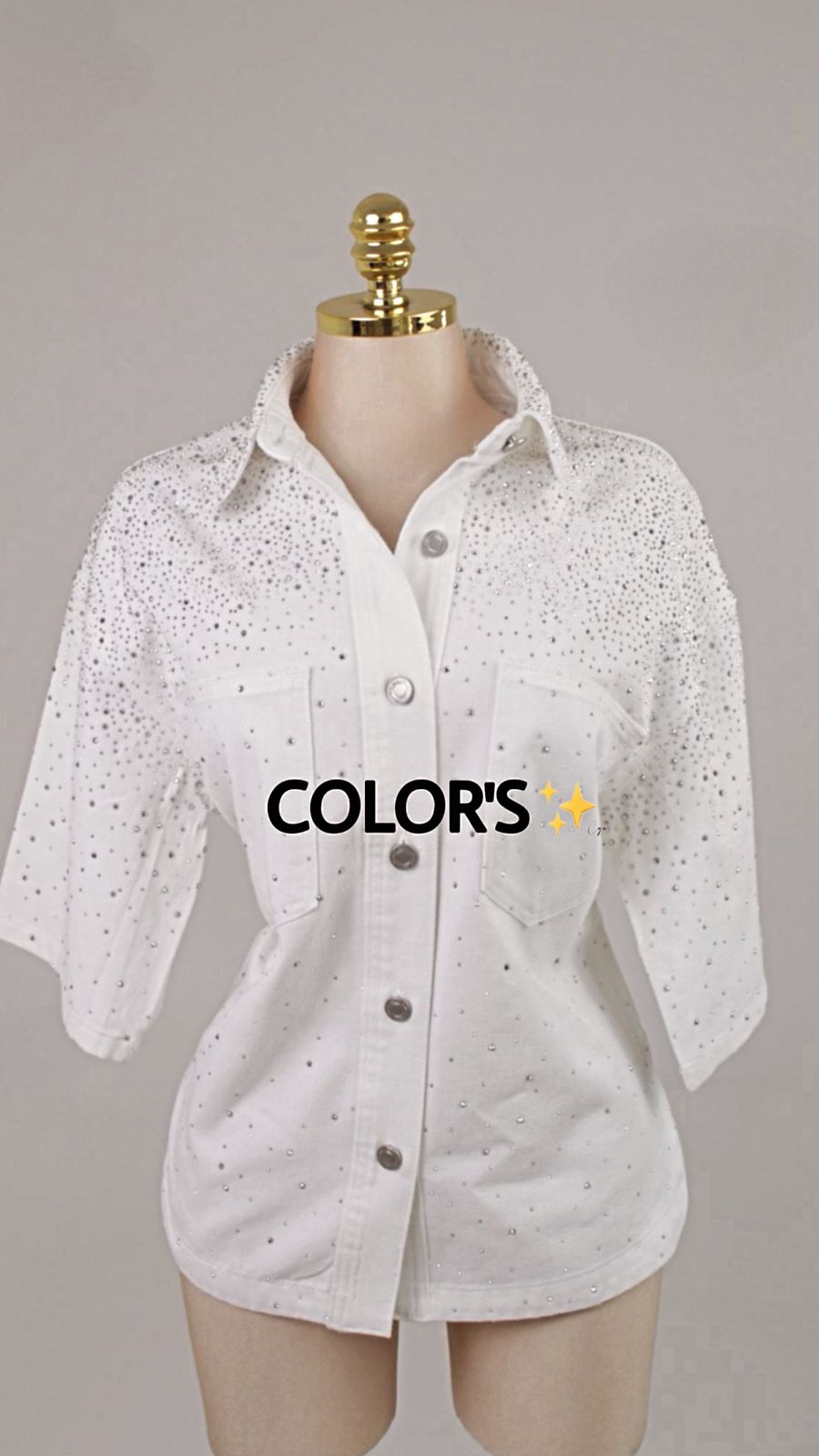 CAMISA MEZCLILLA FULL CRISTALES