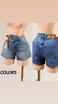 SHORT CON CINTURÓN DE COLORES