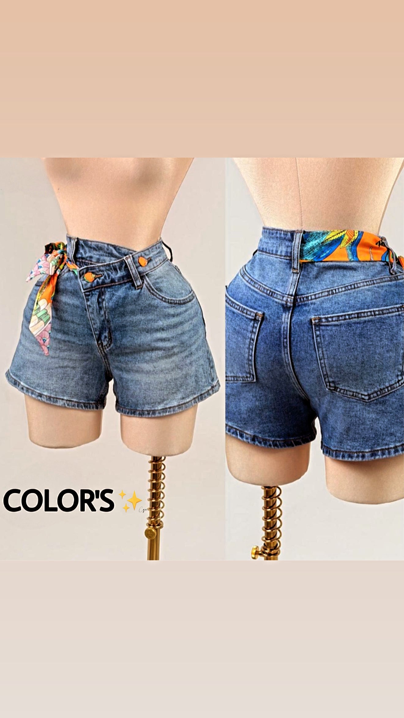 SHORT CON CINTURÓN DE COLORES
