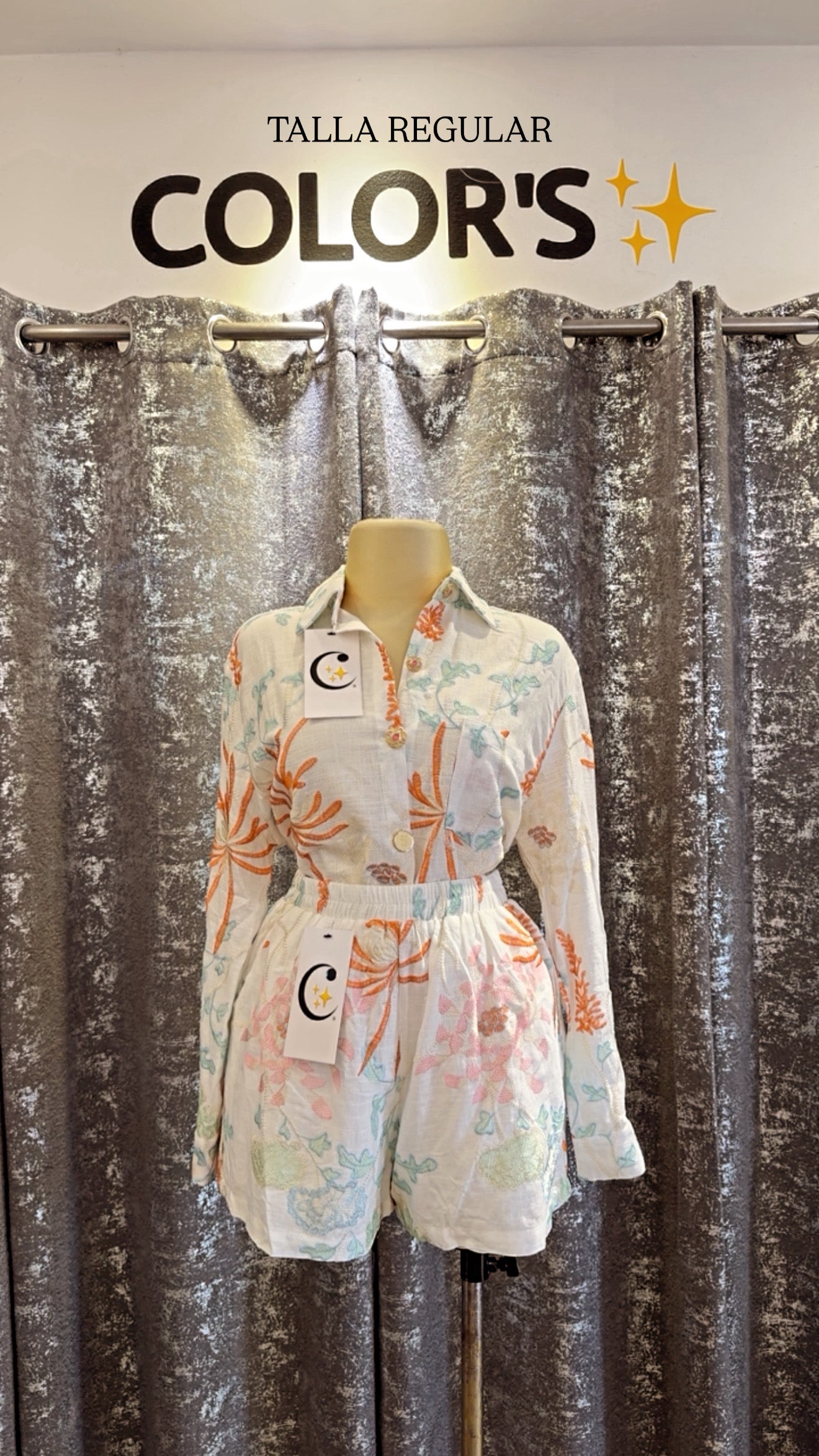 CONJUNTO BORDADO LINO TALLA REGULAR