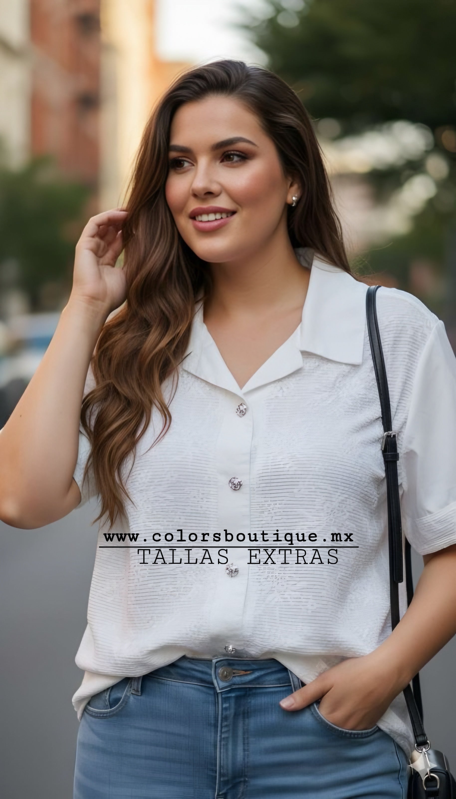 WHITE EMBROIDERED PLUS SIZE SHIRT