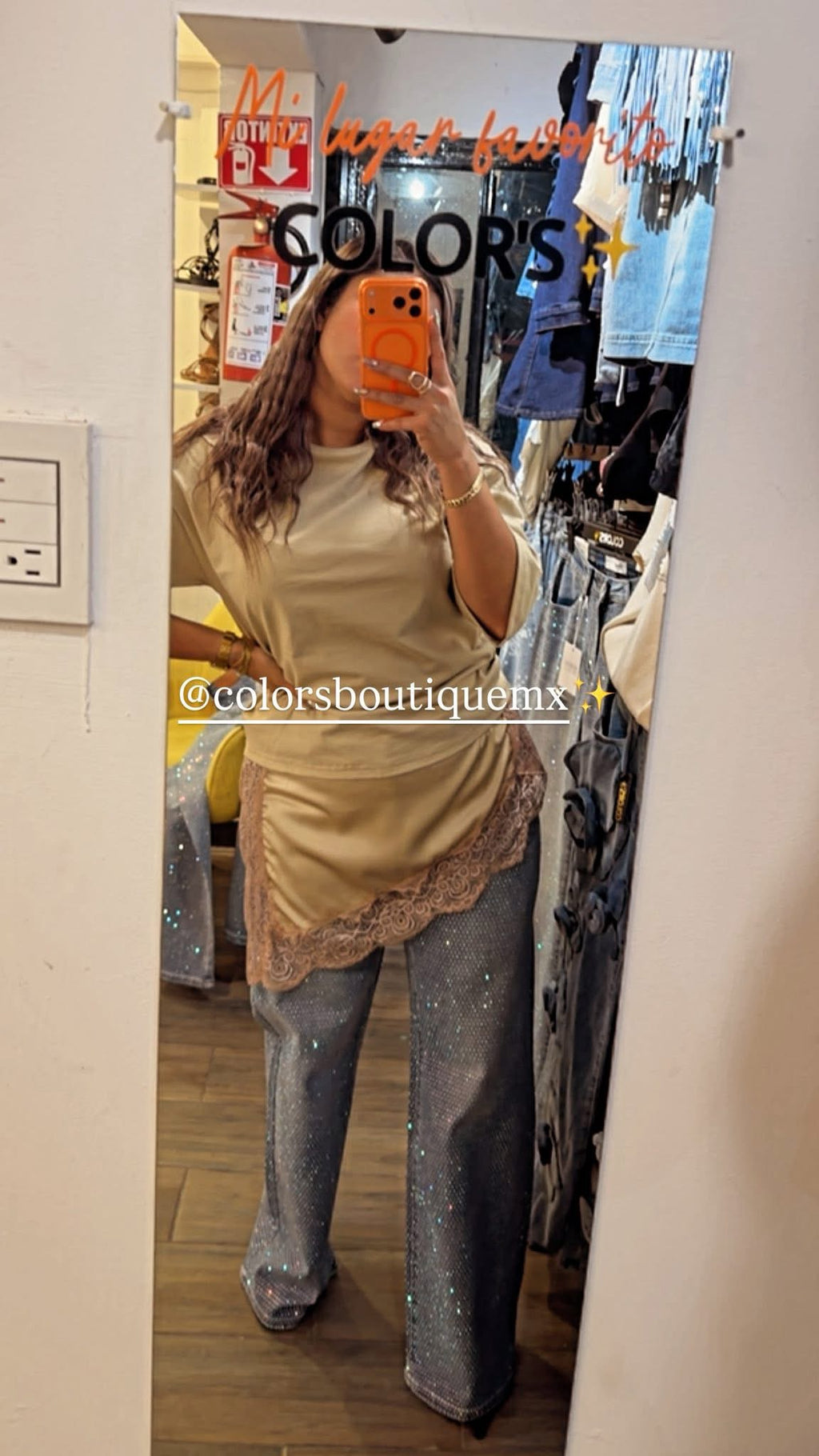 JEANS CON BRILLOS TALLAS REGULAR