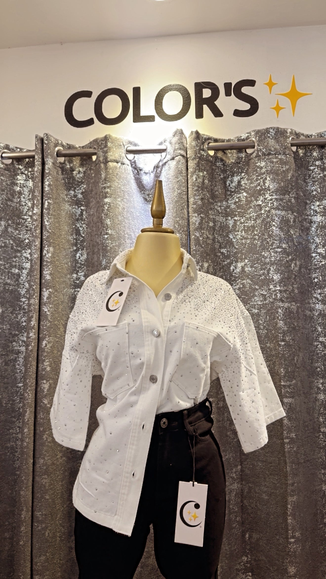 CAMISA MEZCLILLA FULL CRISTALES
