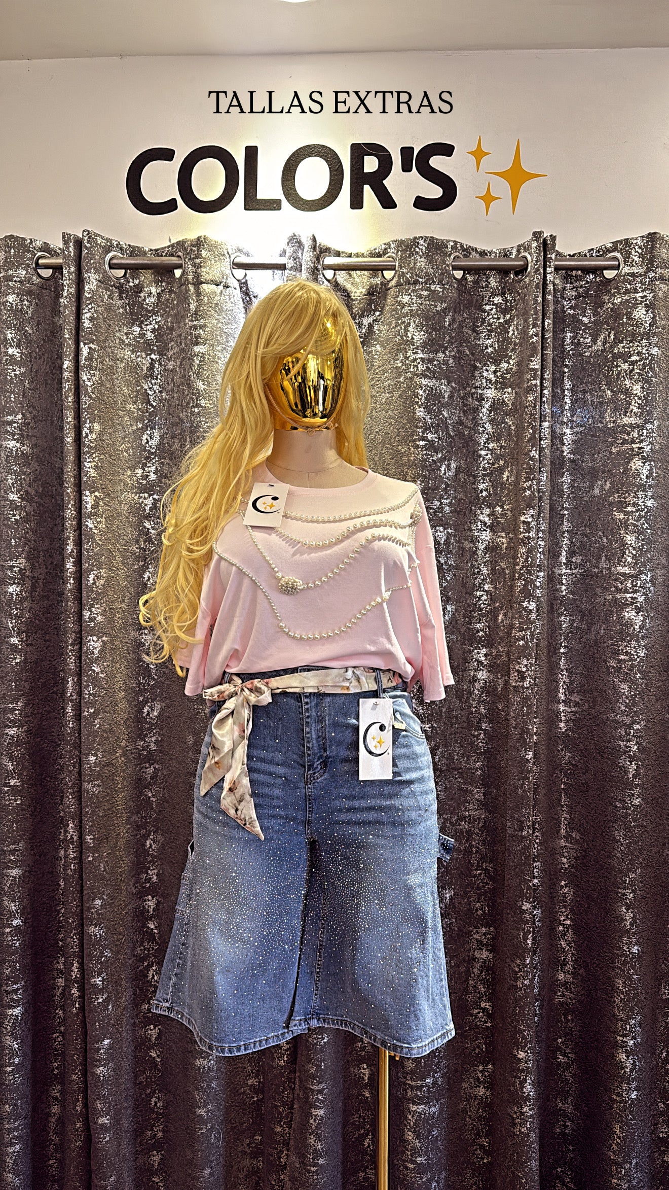 BLOUSE CURVY WITH PEARL DETAIL