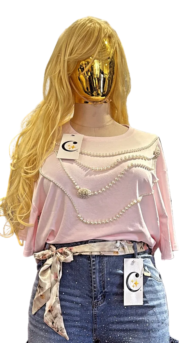 BLOUSE CURVY WITH PEARL DETAIL