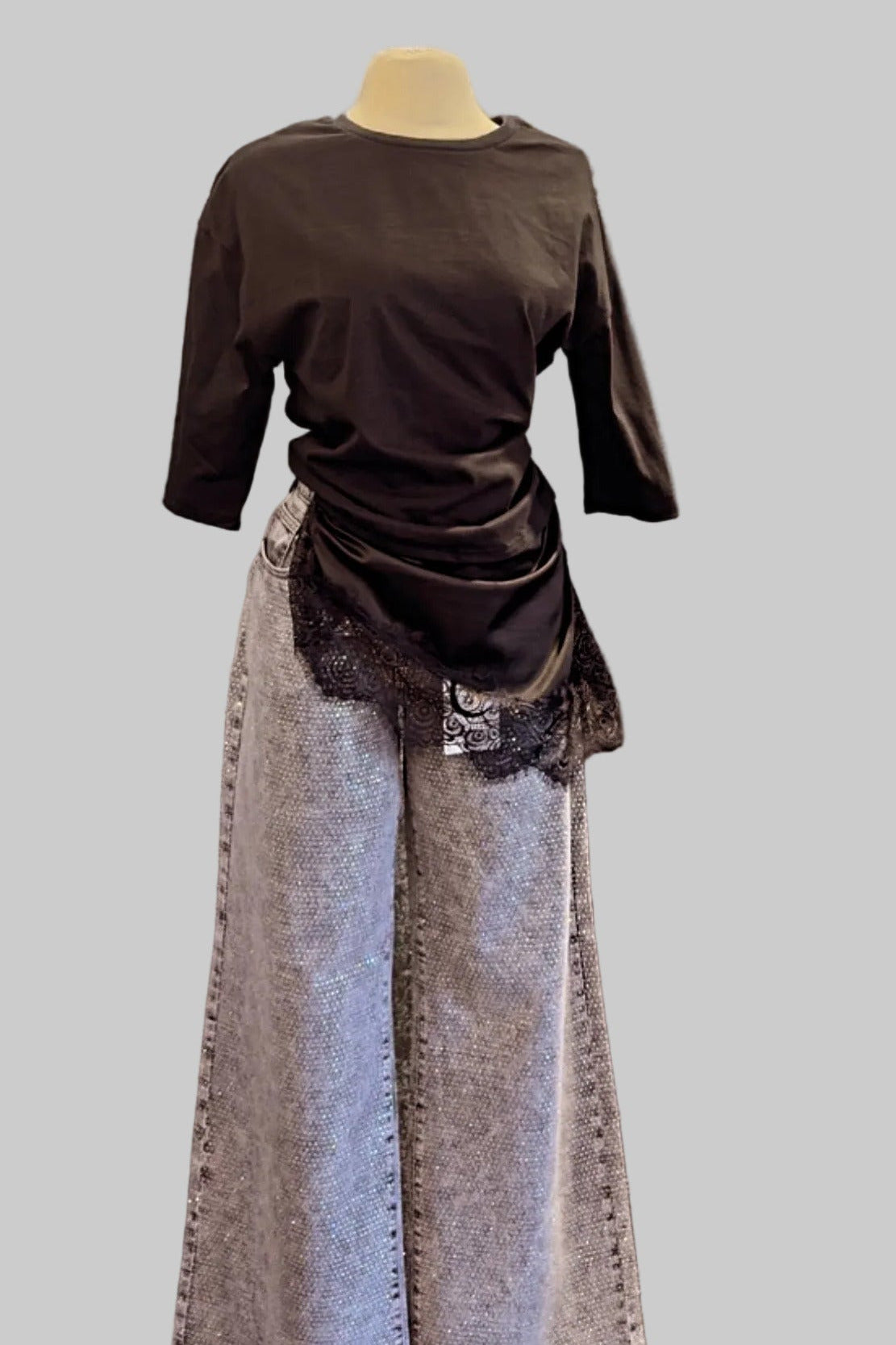 PANTALÓN CURVY FULL DE CRISTALES