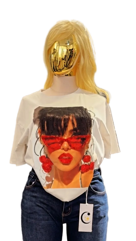 Blusa Curvy Lentes & Cerezas c/cristales🍒✨