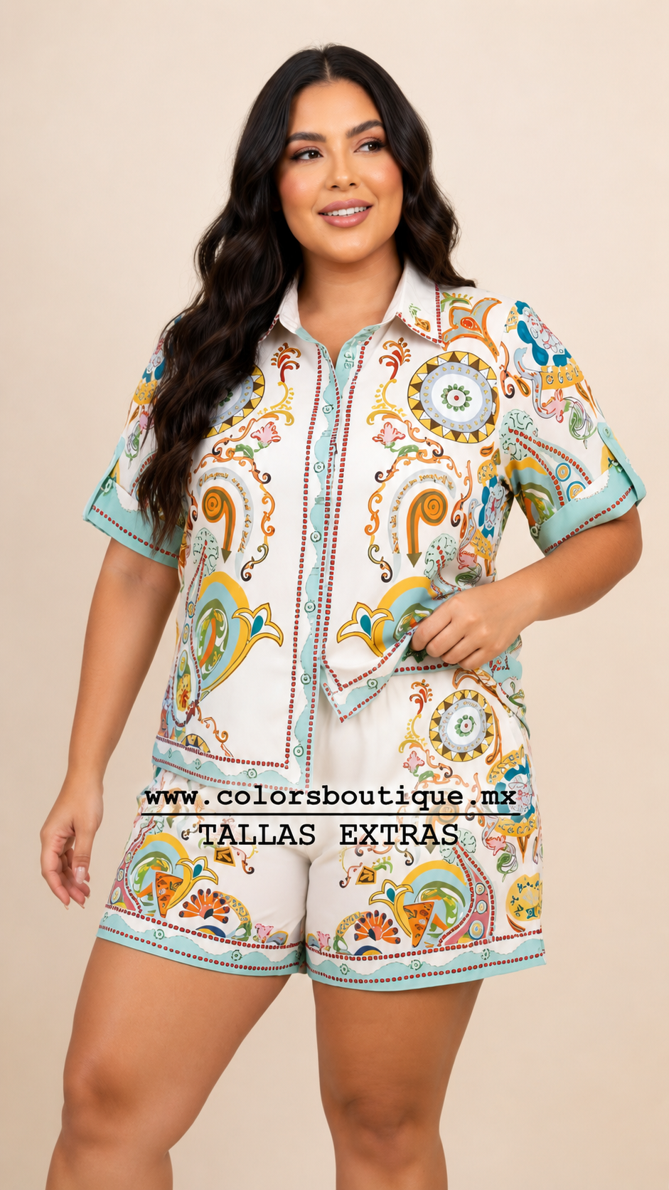 CONJUNTO PLUS ESTAMPADO FLORAL