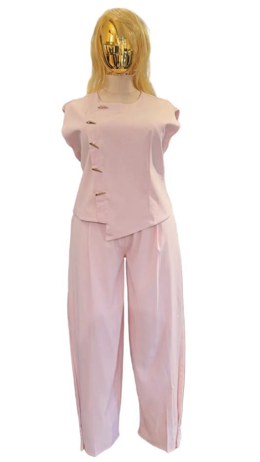 PANTALÓN CURVY ROSA DE VESTIR