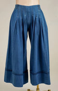 PANTALÓN PALZZO PLUS DE MEZCLILLA CON PINZAS