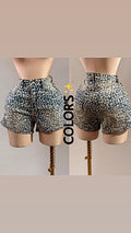 SHORT ESTAMPADO ANIMAL CON BRILLOS