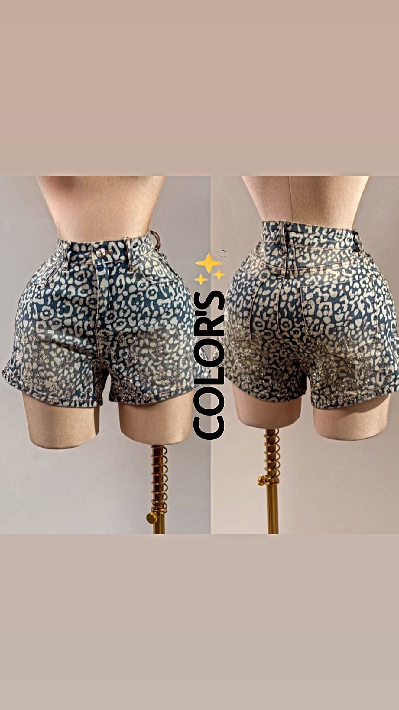 SHORT ESTAMPADO ANIMAL CON BRILLOS