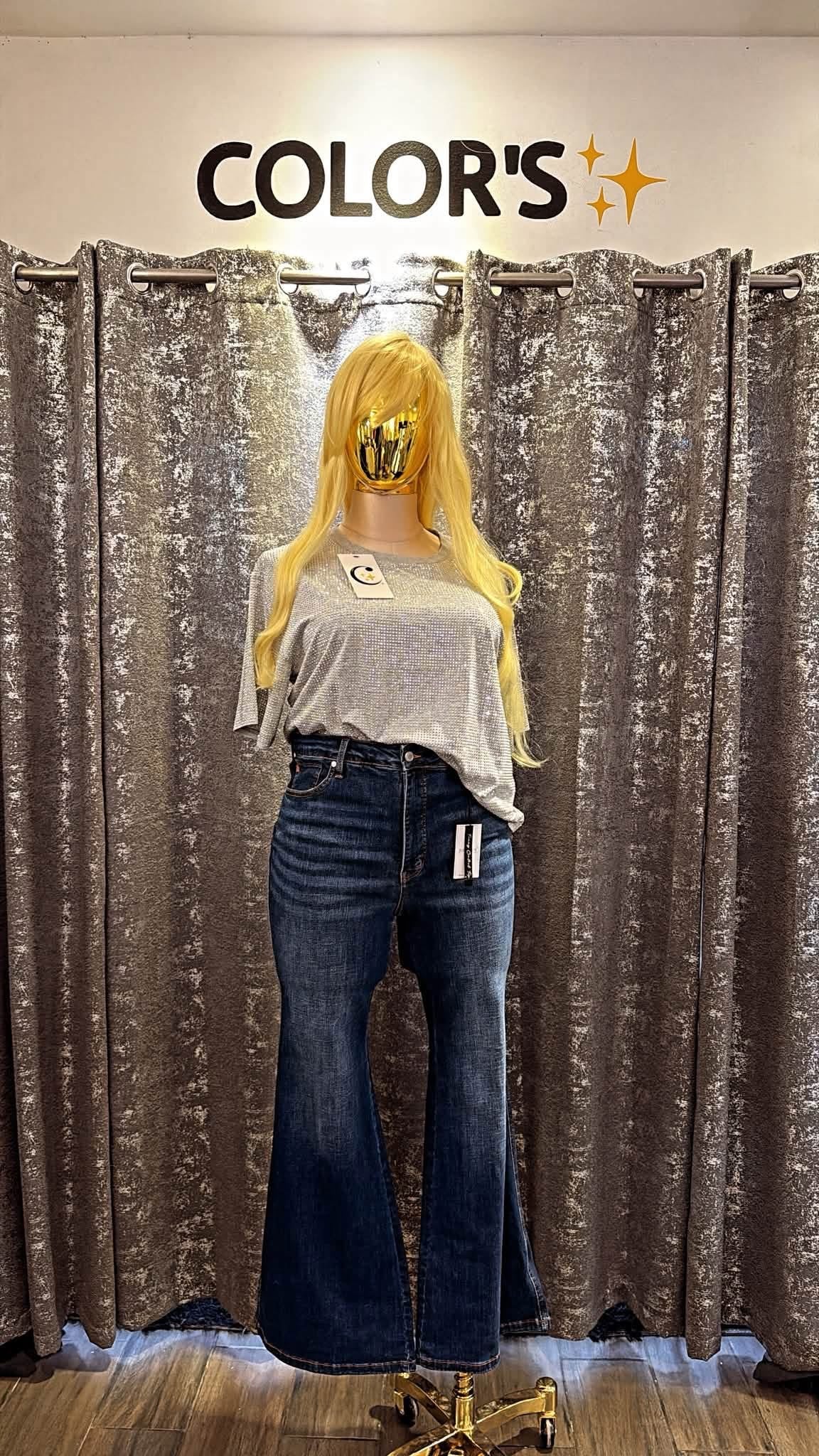 BLUSA DE BRILLOS TALLAS EXTRAS