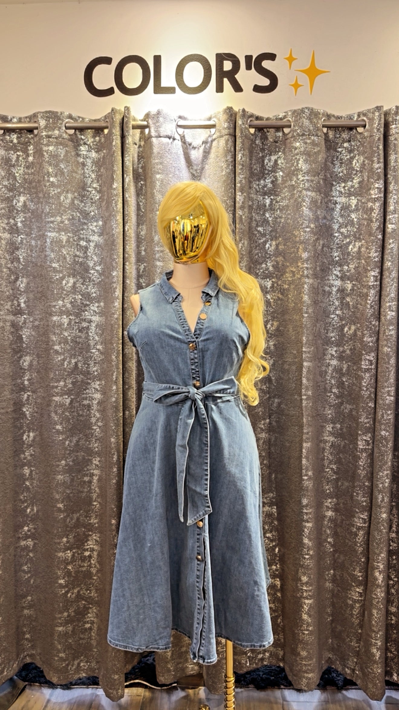 PLUS SIZE DENIM DRESS