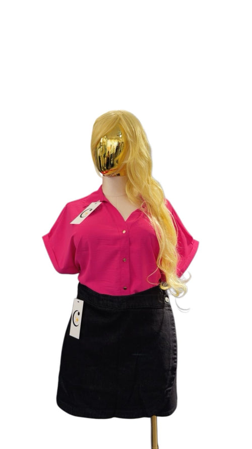 CAMISA BOTONES DORADOS MANGA DOBLADA