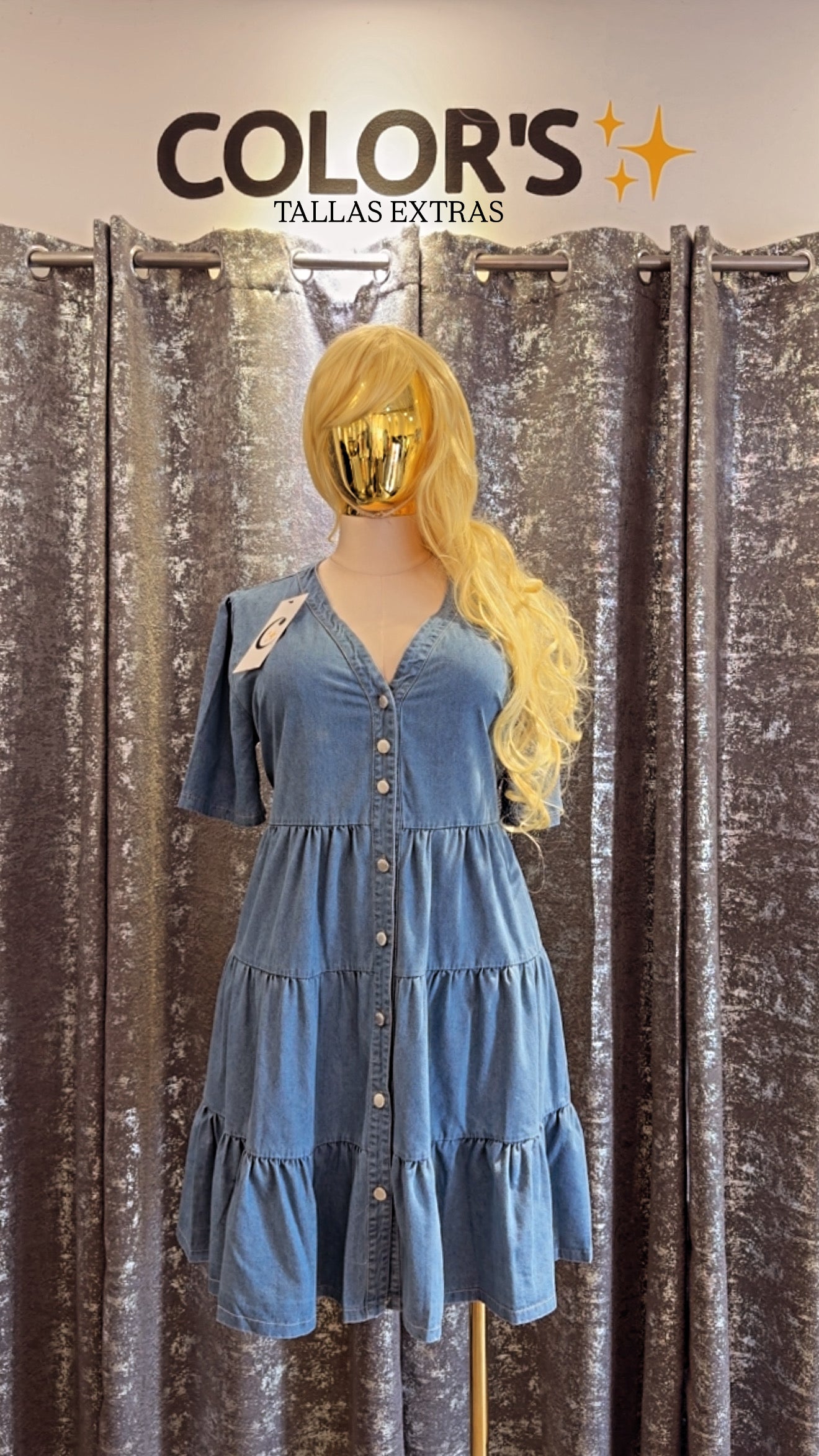 DENIM DRESS IN PLUS SIZES