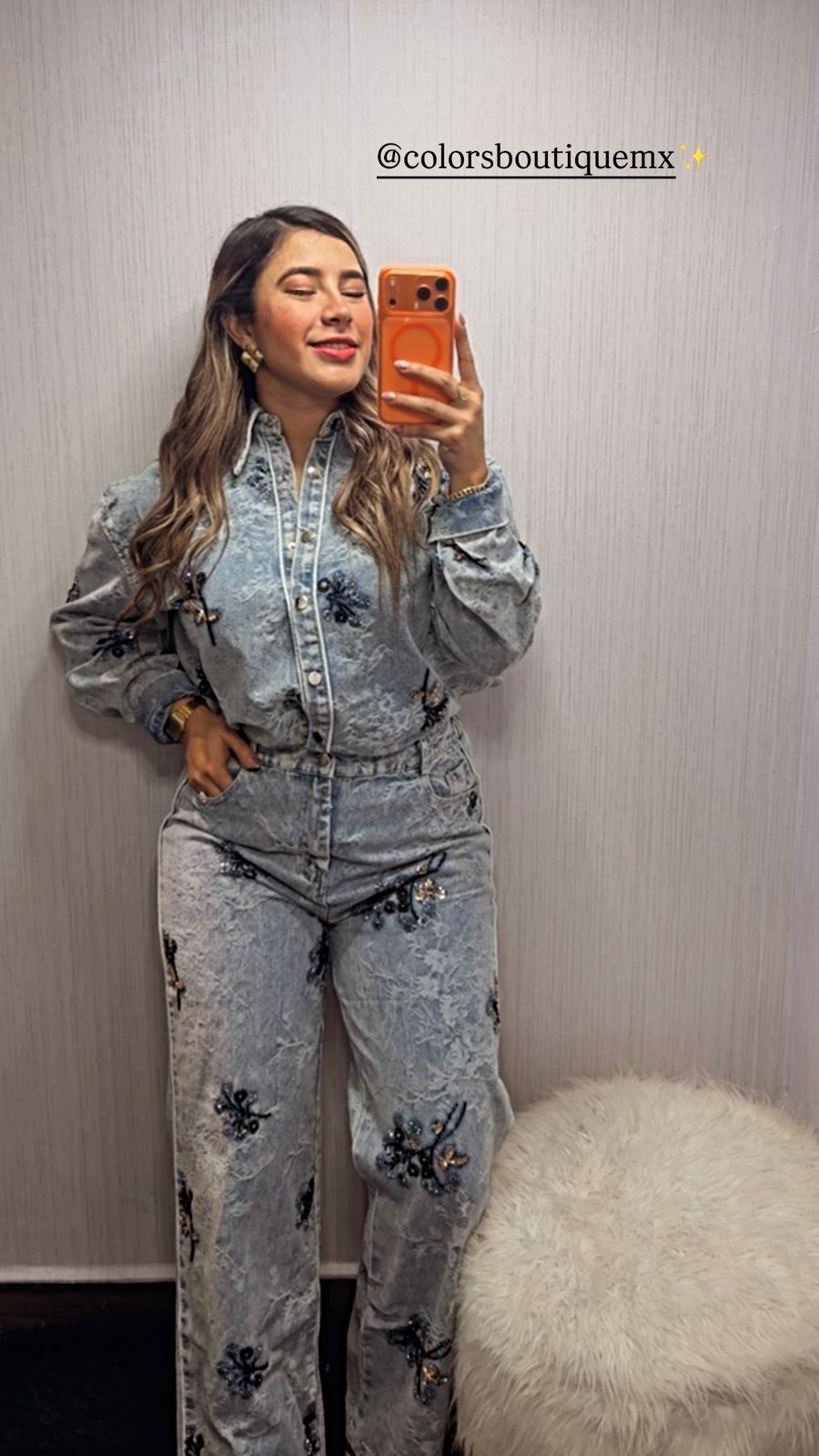 SEQUINED DENIM SET