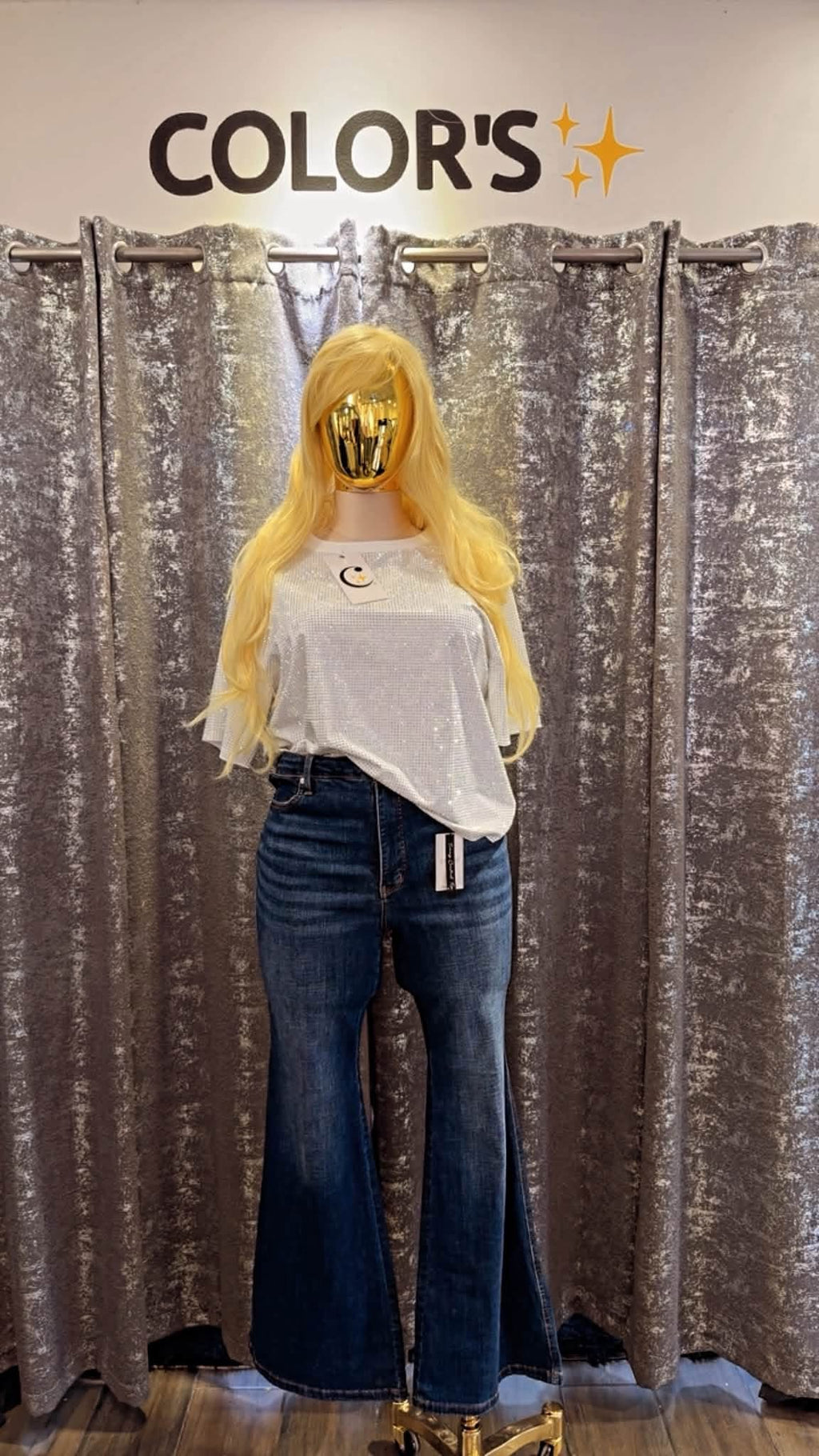 BLUSA DE BRILLOS TALLAS EXTRAS