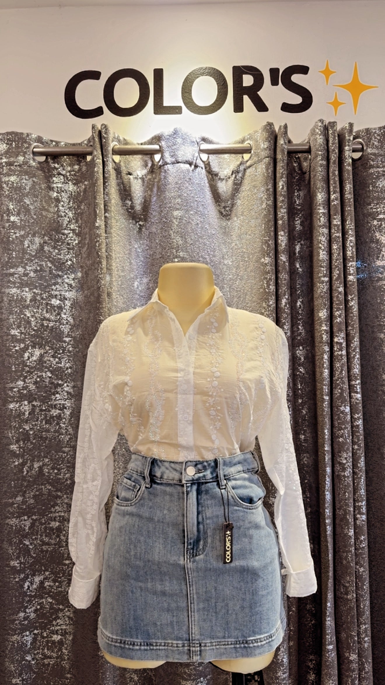 White Shirt With Crystals✨