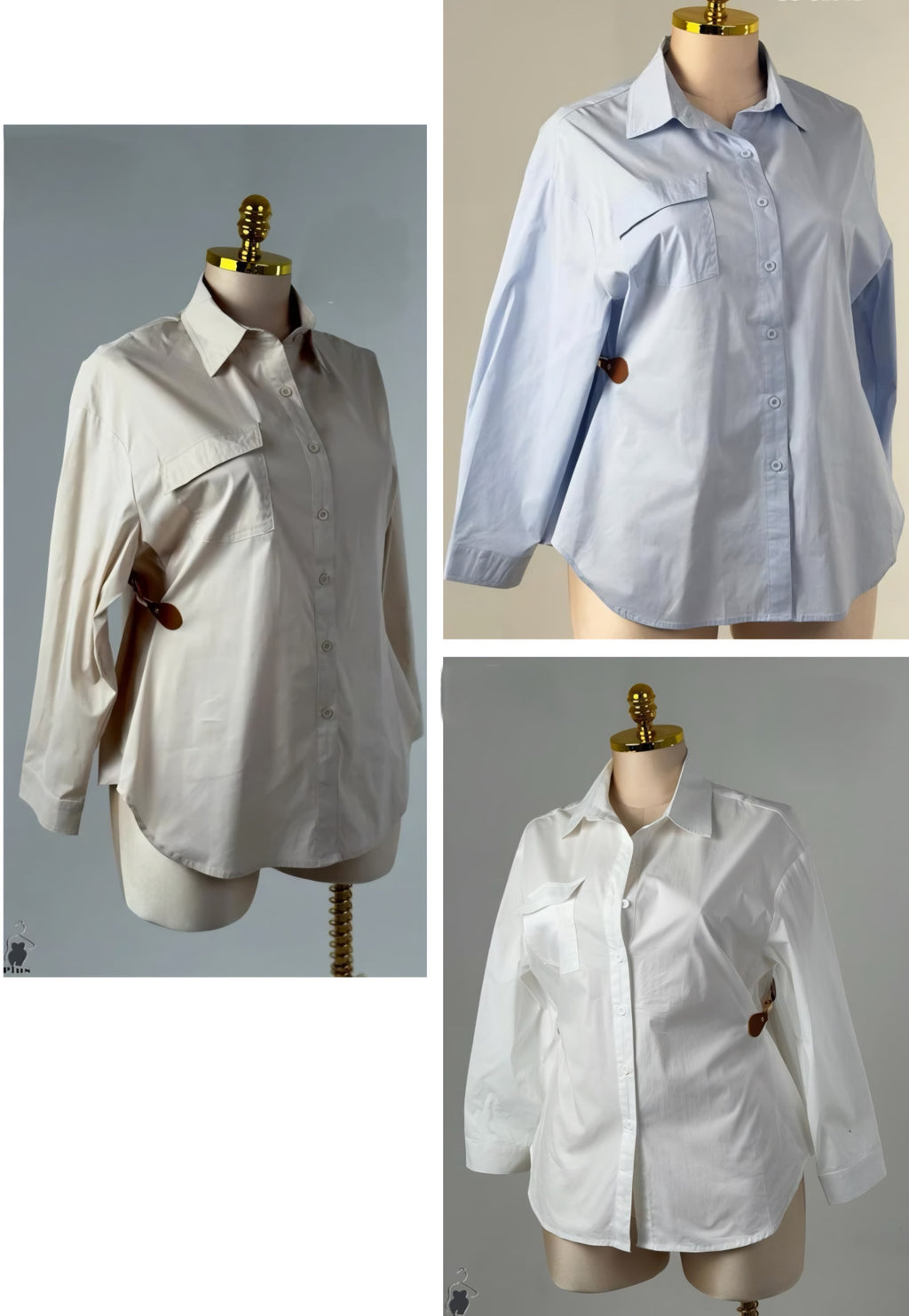 CAMISA DE MEZCLILLA PLUS EN VARIOS COLORES