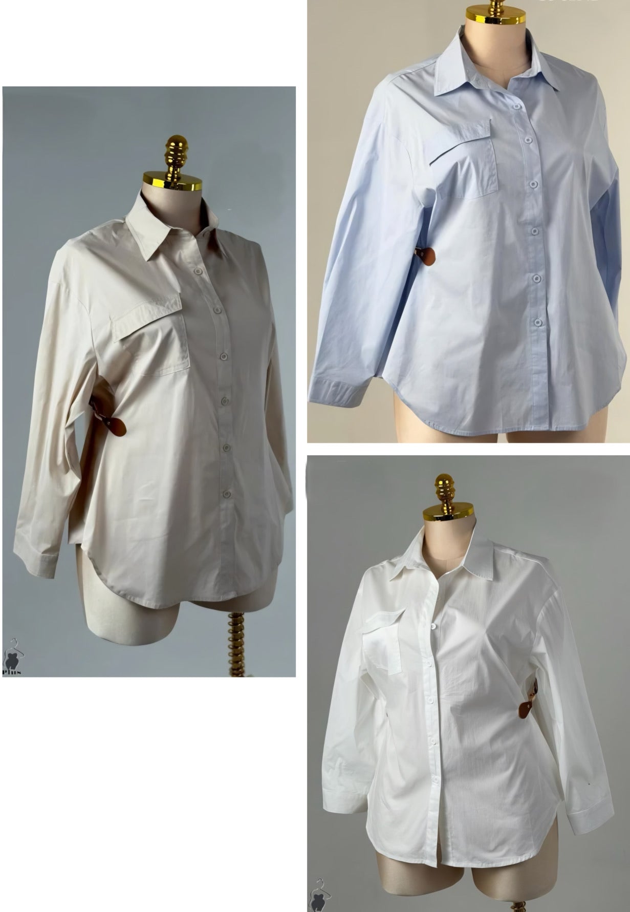PLUS SIZE DENIM SHIRT IN MULTIPLE COLORS