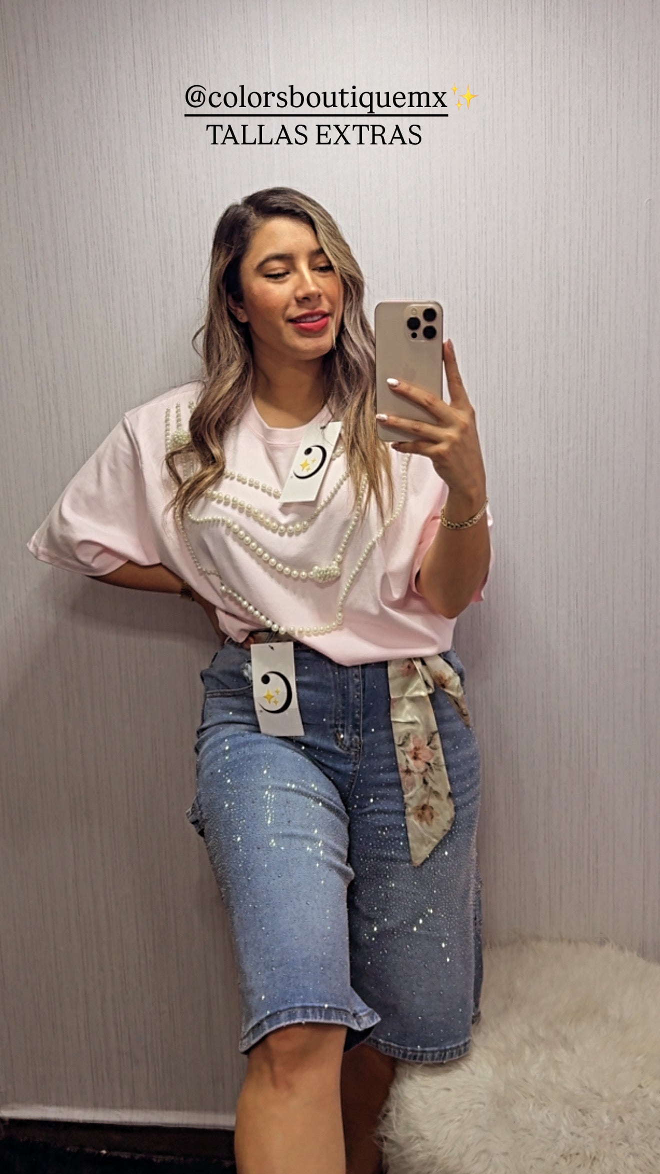 BLOUSE CURVY WITH PEARL DETAIL