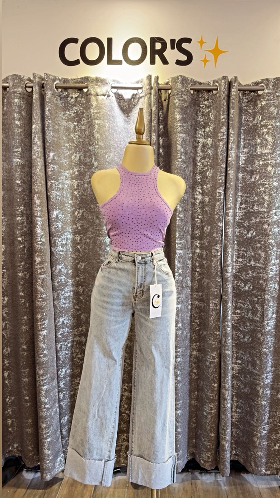 CROP TOP CON BRILLOS