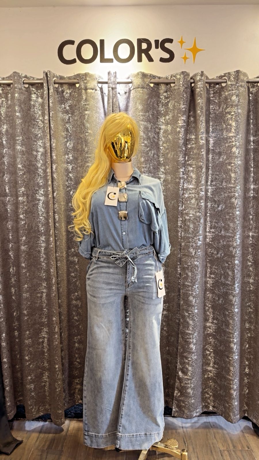 CAMISA DE MEZCLILLA TALLAS EXTRAS BOTONES PLATEADOS