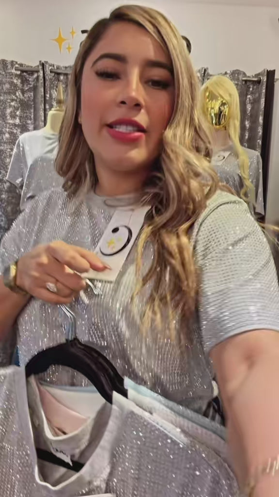 BLUSA DE BRILLOS TALLAS EXTRAS