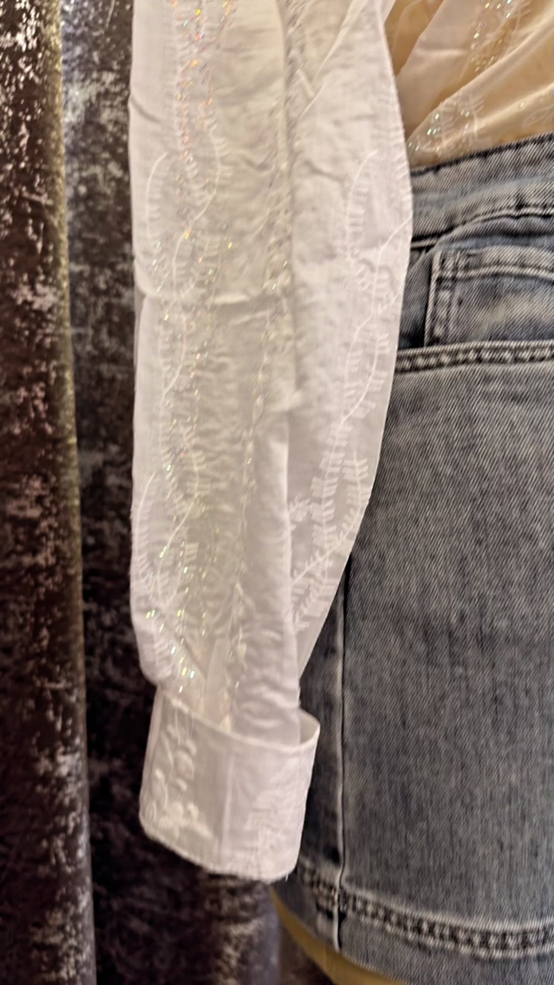 White Shirt With Crystals✨