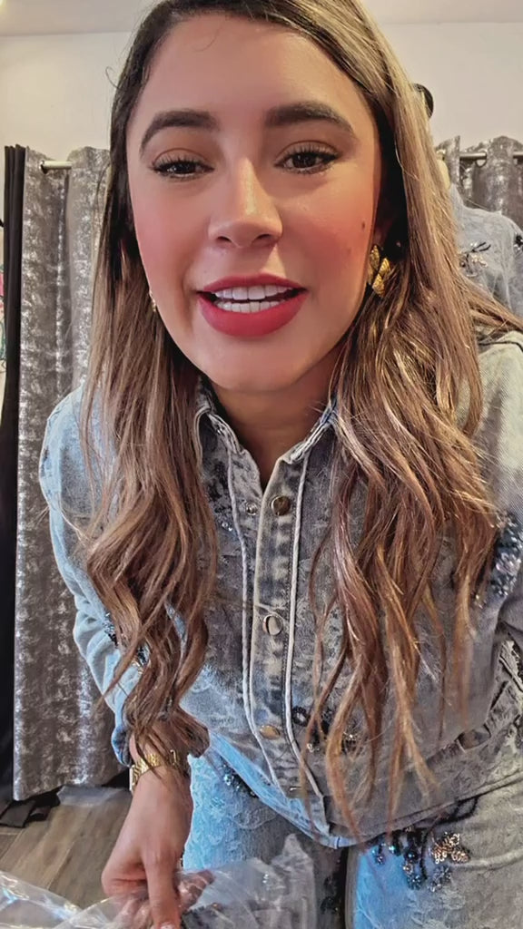 SEQUINED DENIM SET