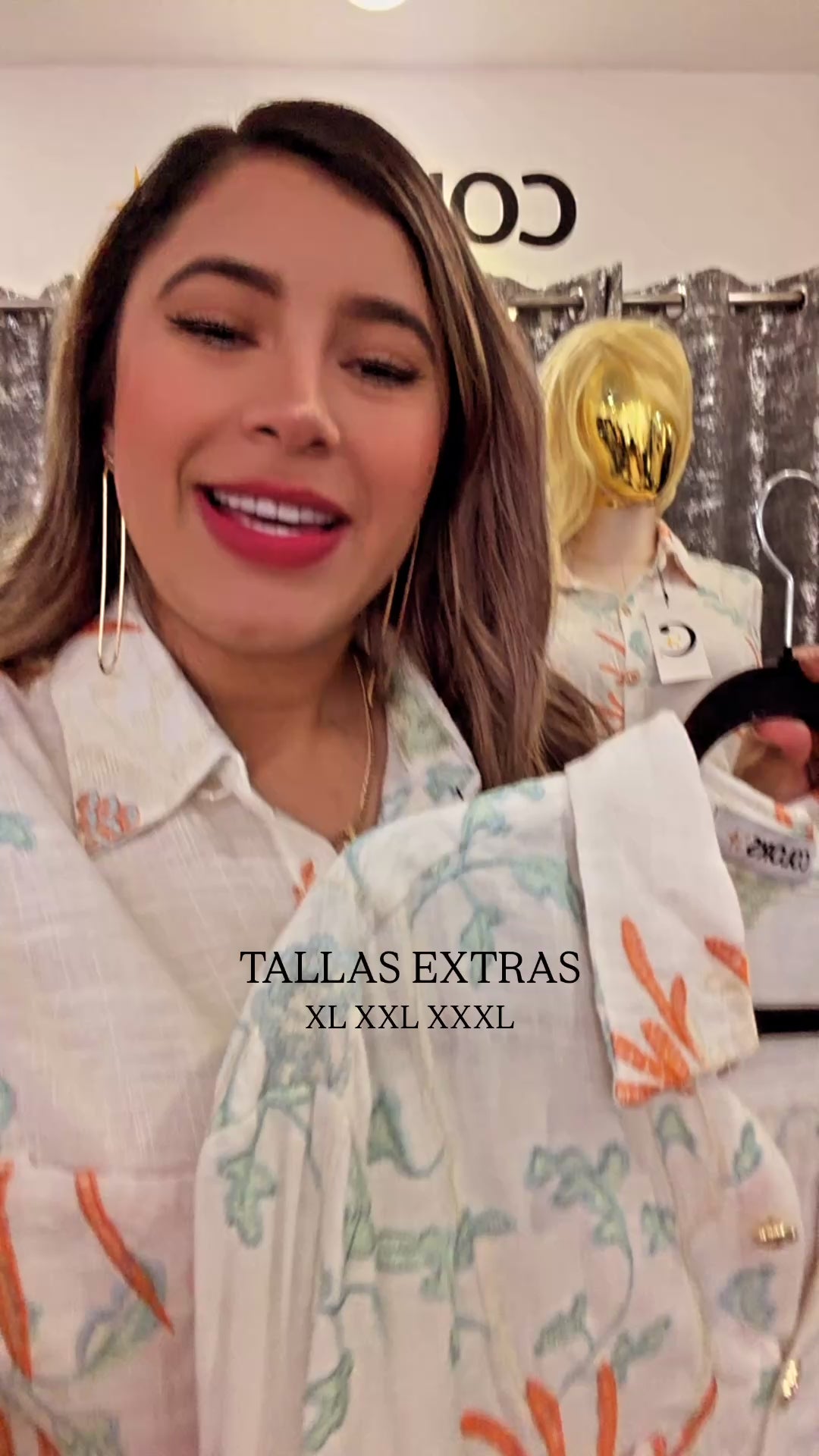 BLUSA TIPO CAMISA TALLAS GRANDES DISEÑO PALMERAS